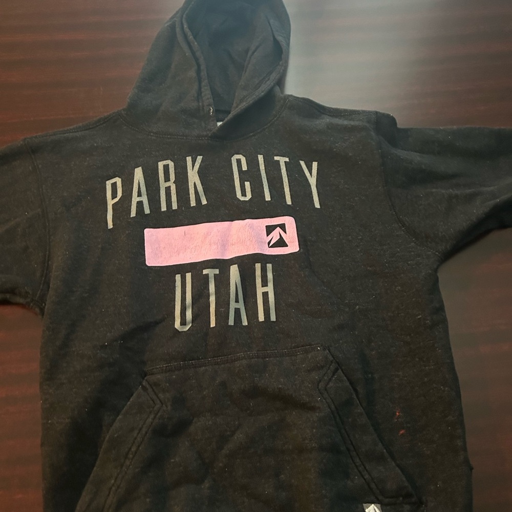 Kids Black Hoodie with Park City Utah Print
